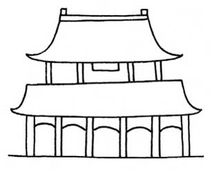 寺庙简笔画