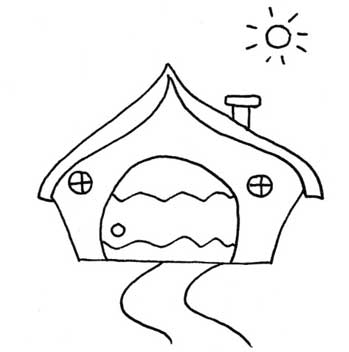 卡通房子简笔画