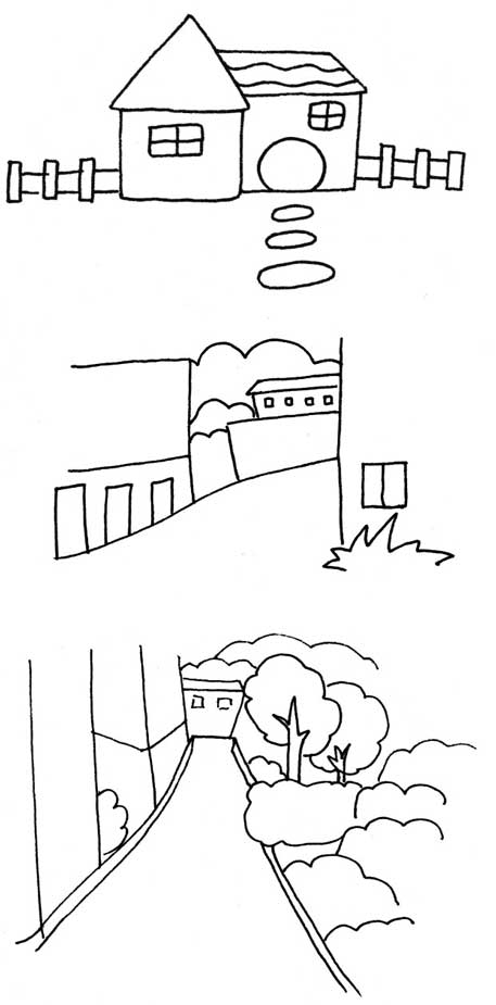 乡村简笔画