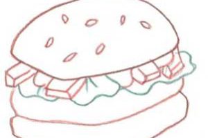 汉堡包简笔画