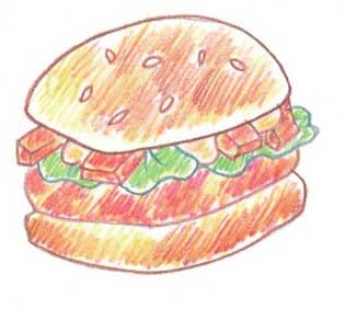 汉堡包简笔画