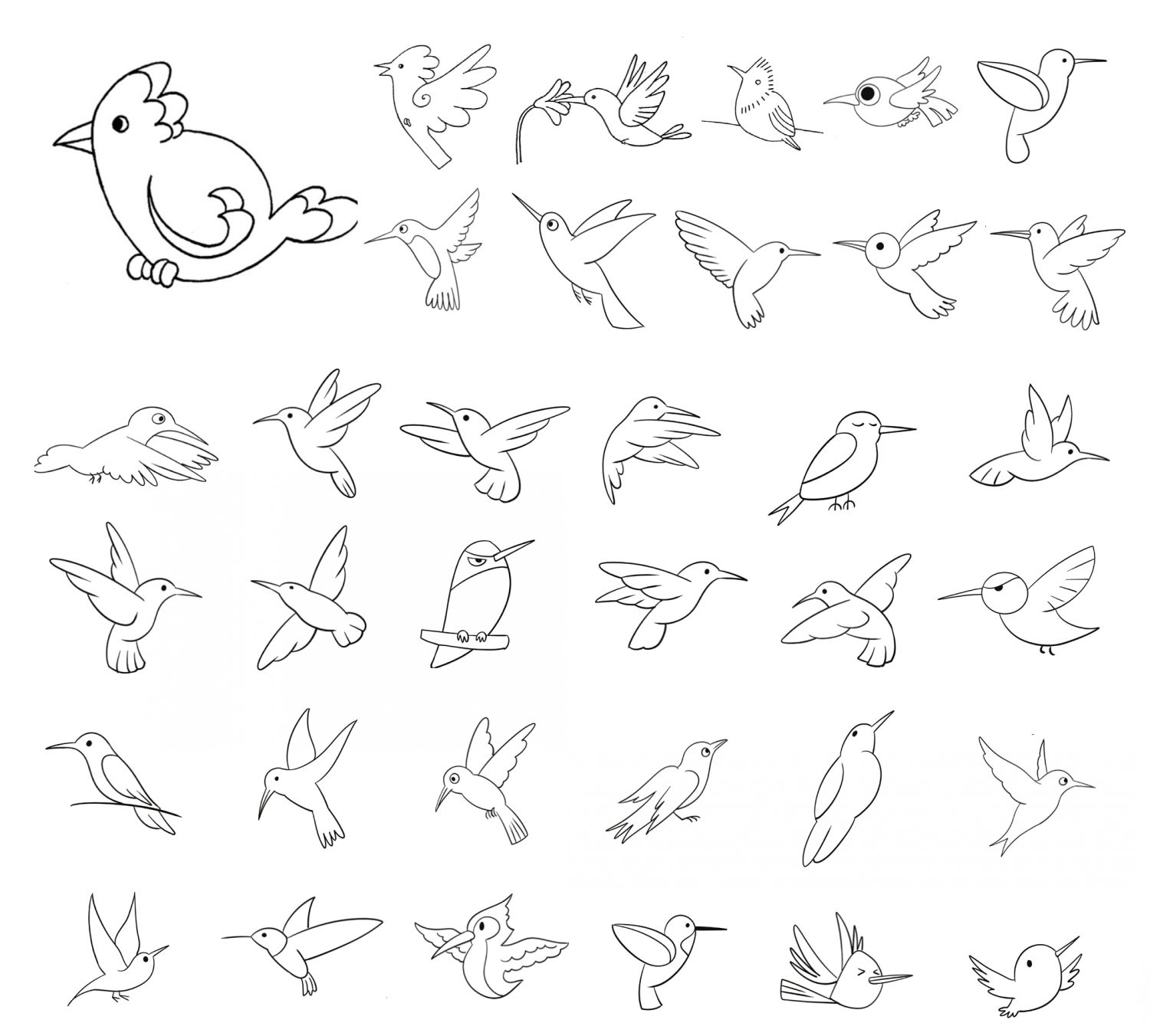 蜂鸟简笔画