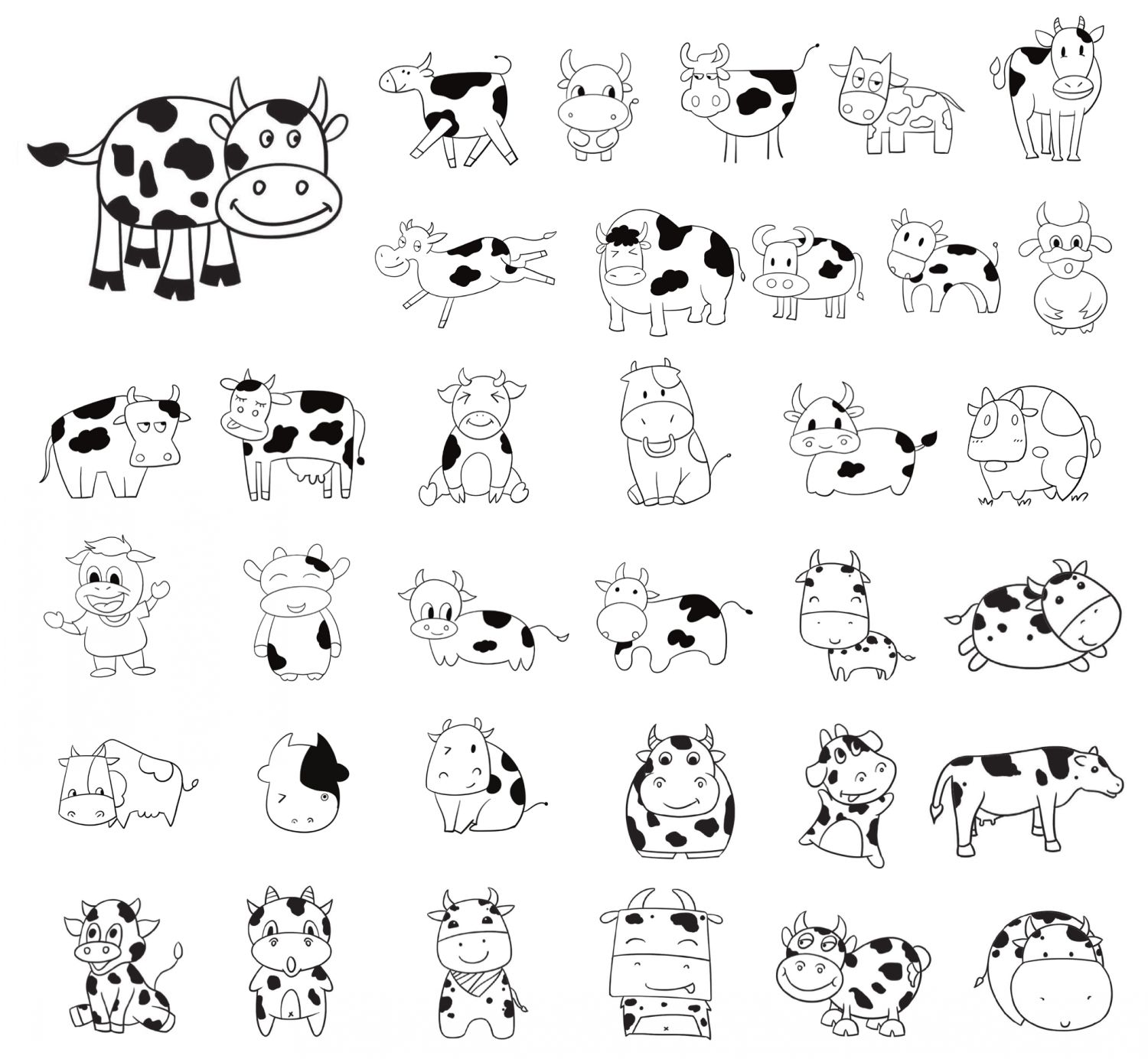 奶牛简笔画