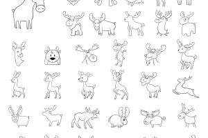 驼鹿简笔画