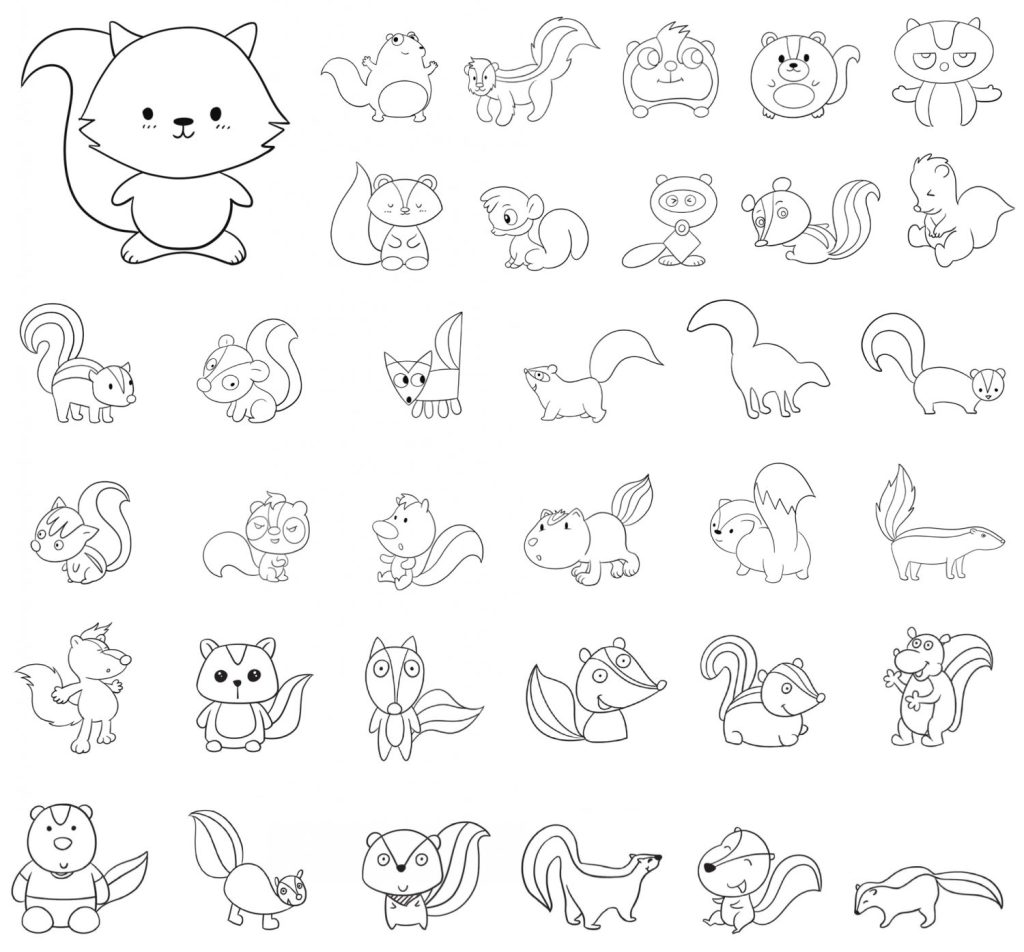 臭鼬简笔画