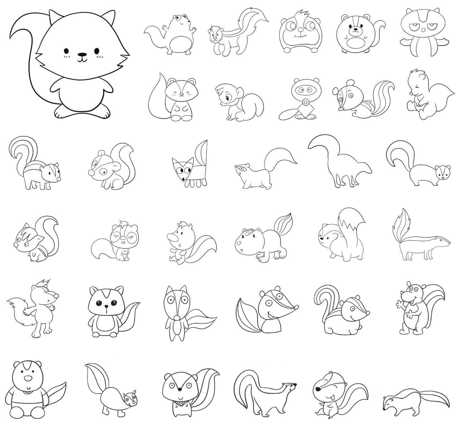 臭鼬简笔画