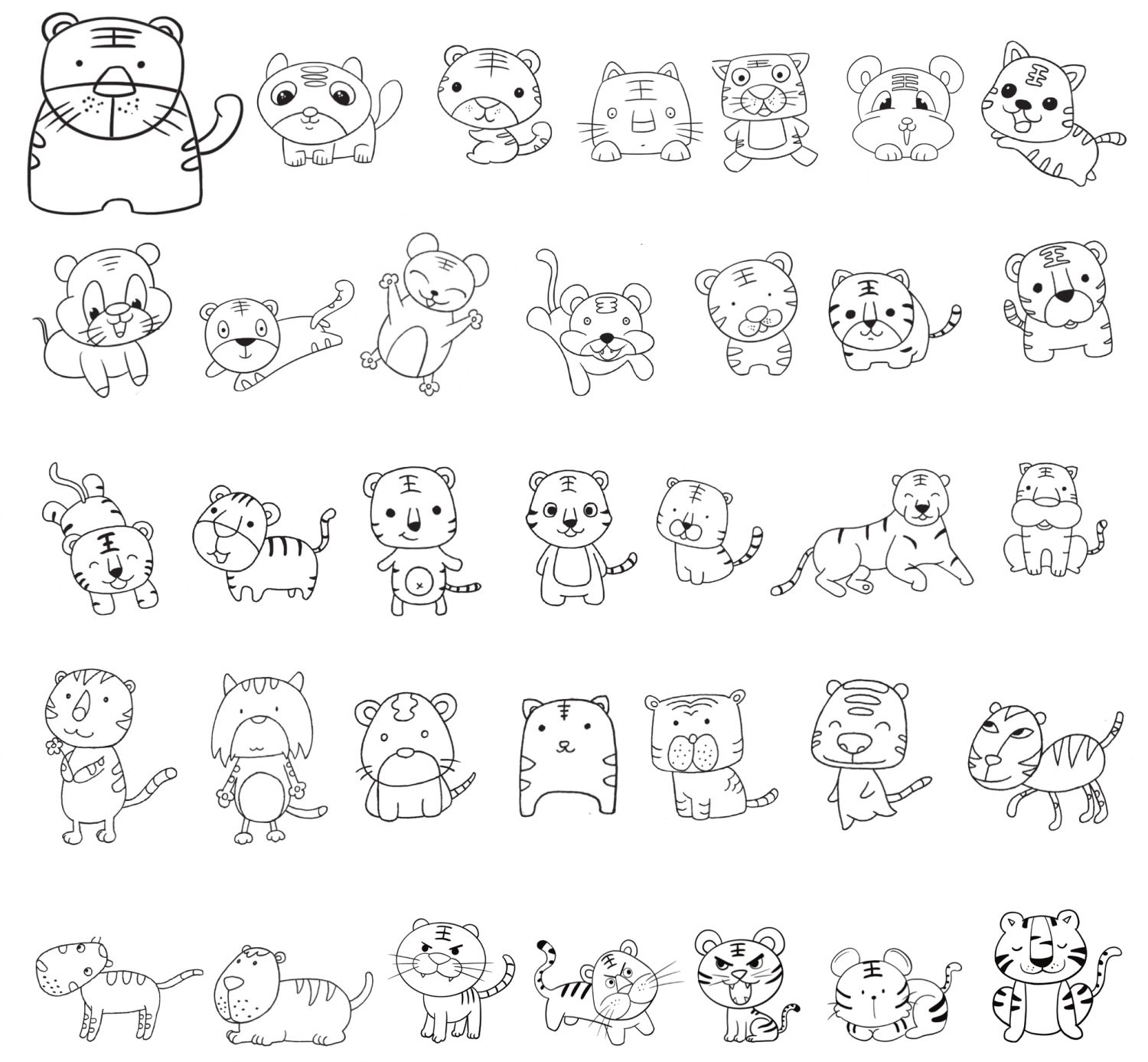 老虎简笔画