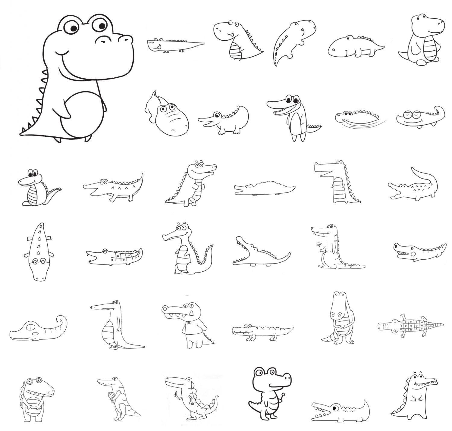鳄鱼简笔画