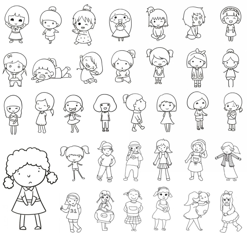 女孩简笔画