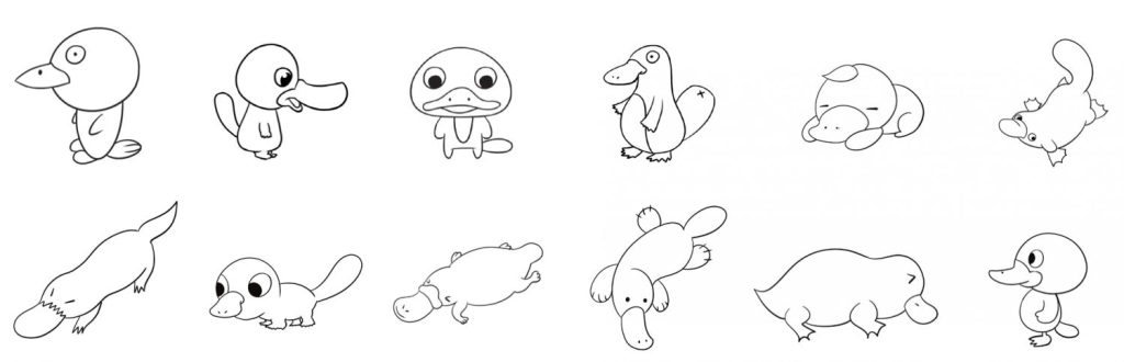 鸭嘴兽简笔画