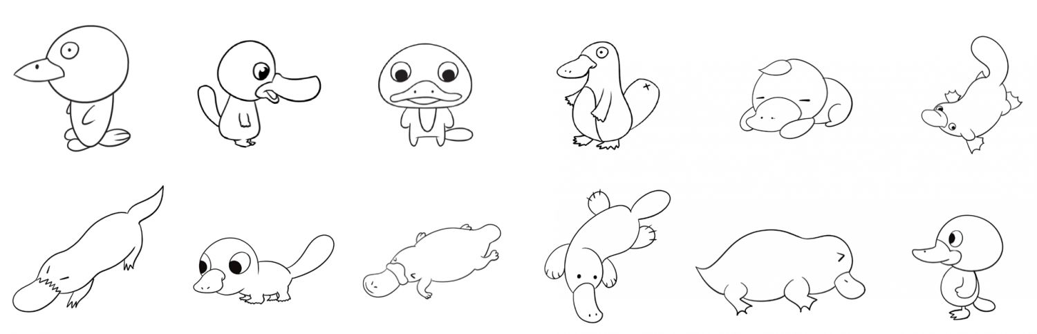 鸭嘴兽简笔画