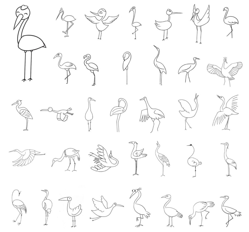 仙鹤简笔画