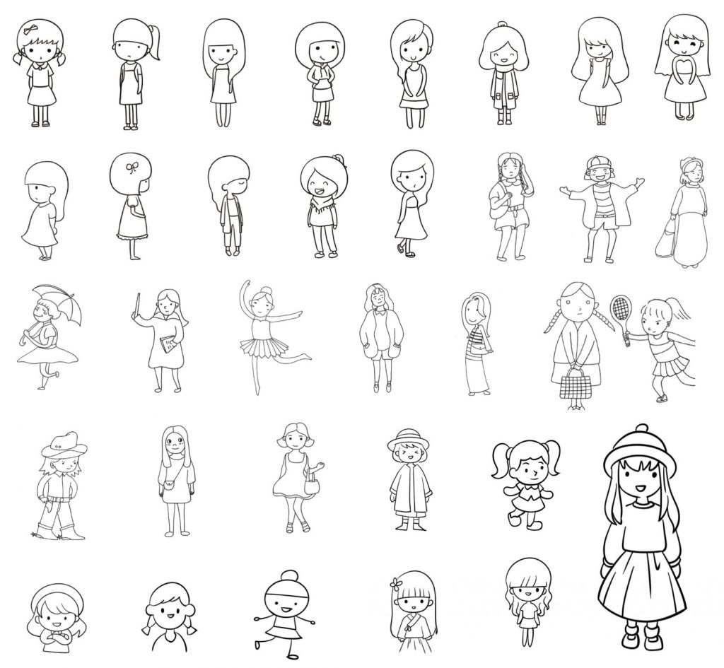女青年简笔画