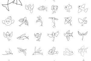 飞鱼简笔画