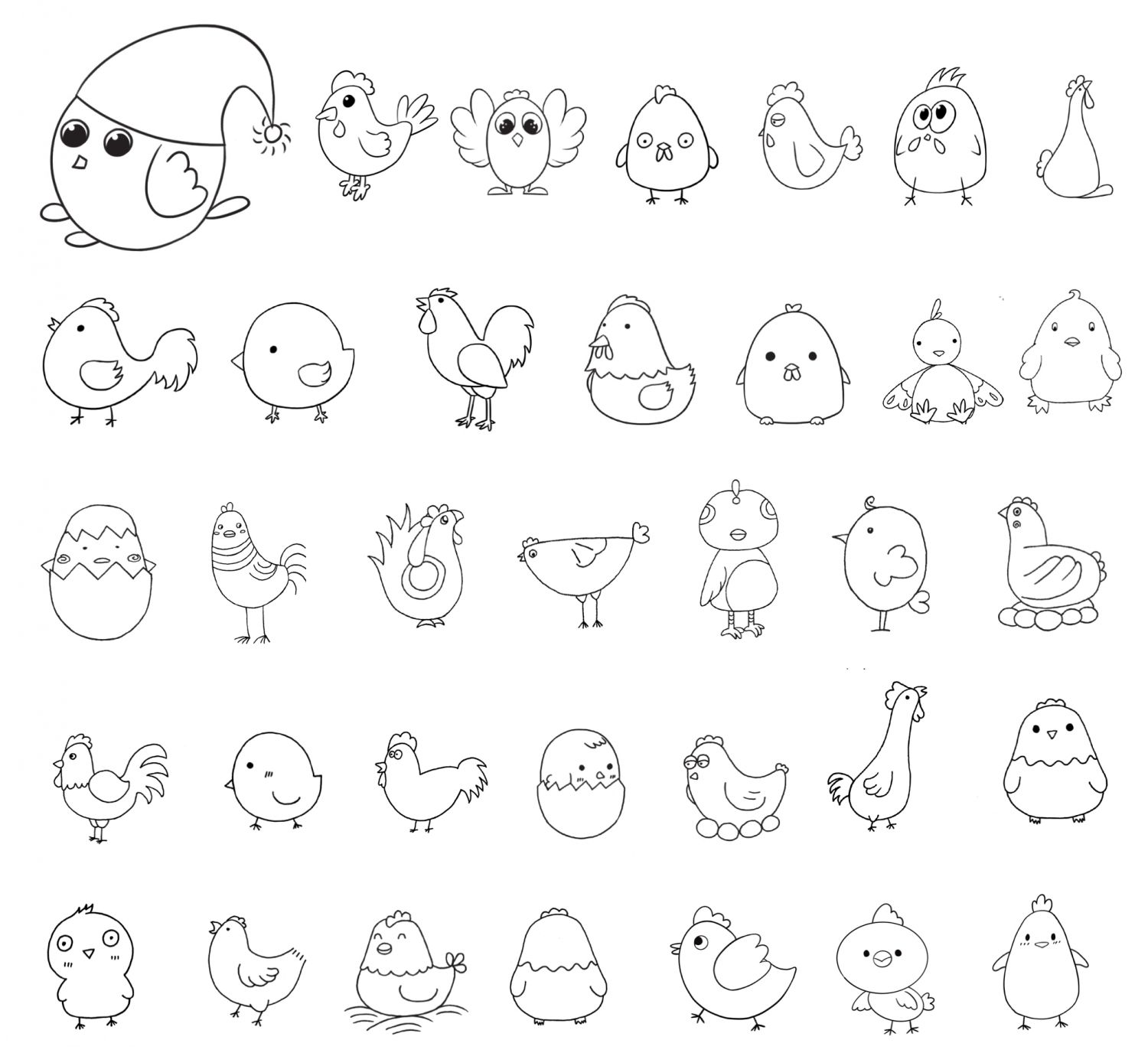 小鸡简笔画