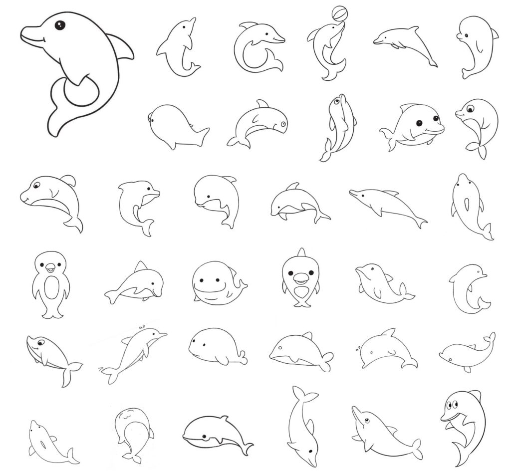 海豚简笔画
