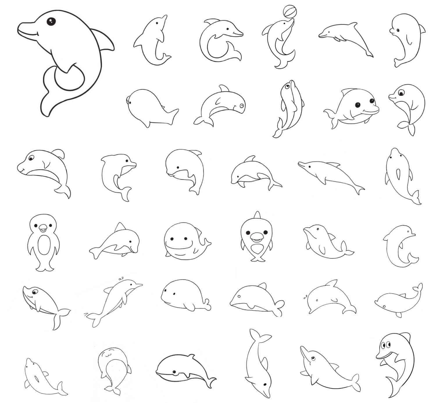 海豚简笔画