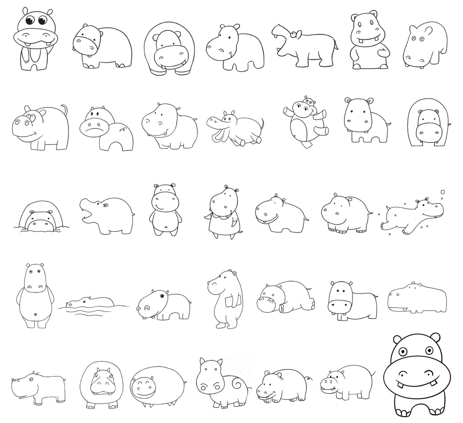犀牛简笔画