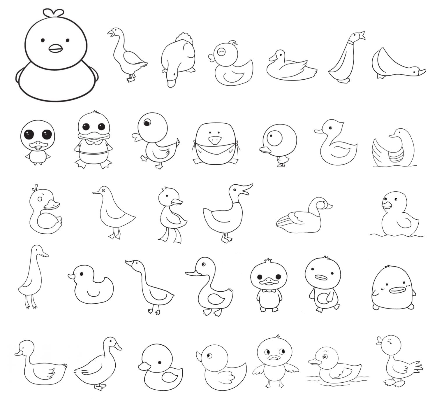 鸭子简笔画