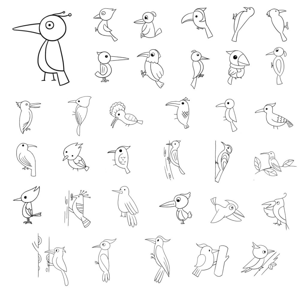 啄木鸟简笔画