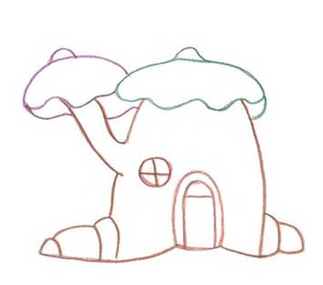 卡通房子简笔画