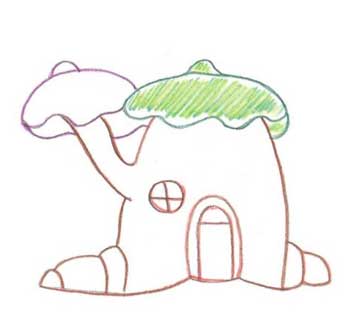 卡通房子简笔画