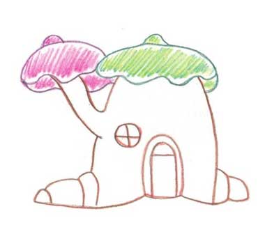 卡通房子简笔画