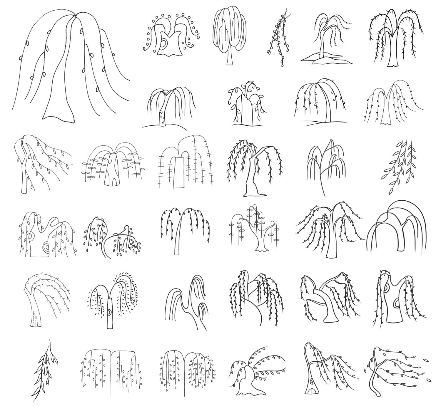 柳树简笔画
