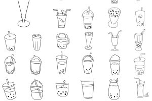 奶茶简笔画