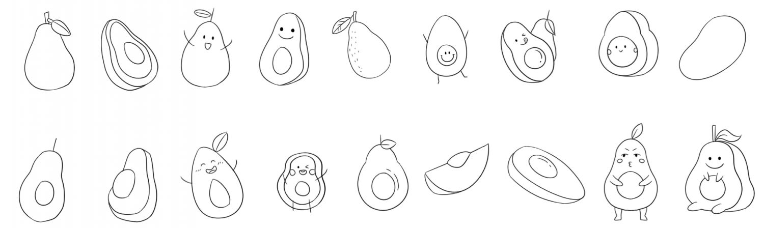 牛油果简笔画