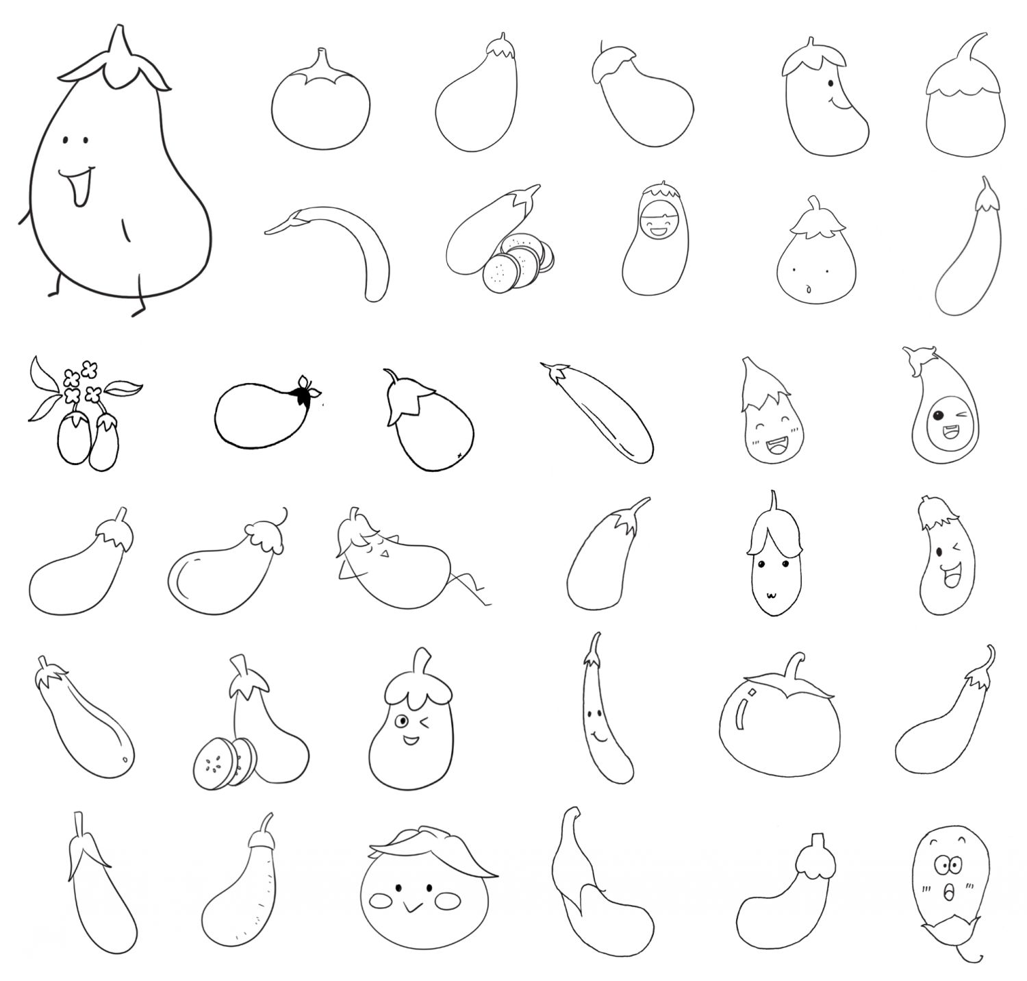 茄子简笔画