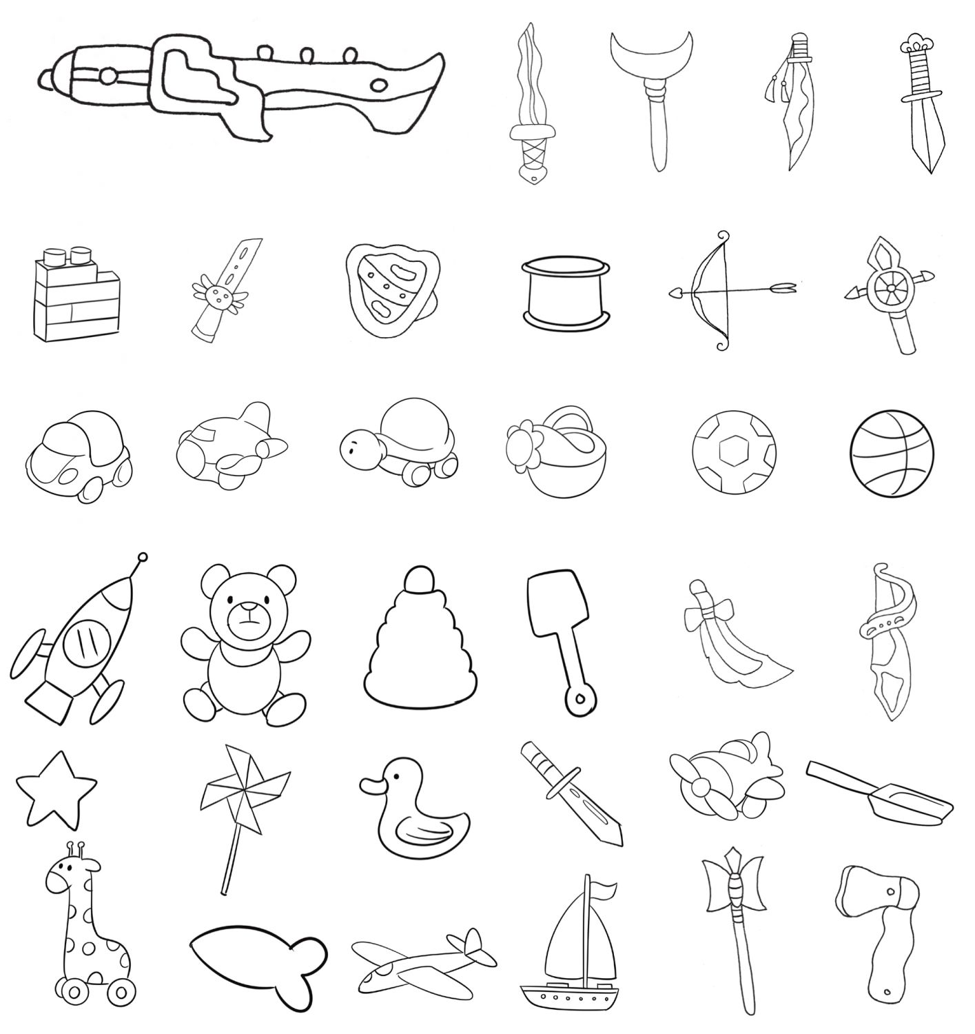 沙滩玩具简笔画