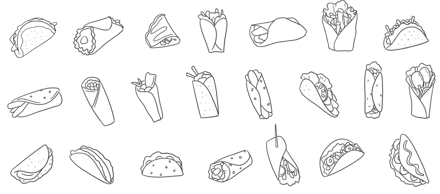 卷饼简笔画