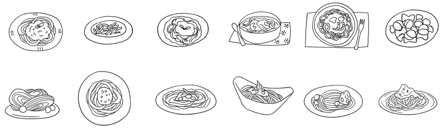 意大利面简笔画