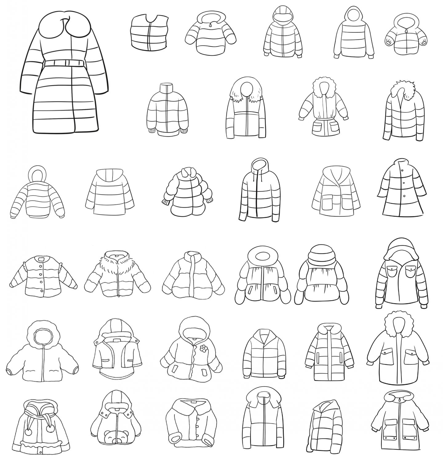 羽绒服简笔画