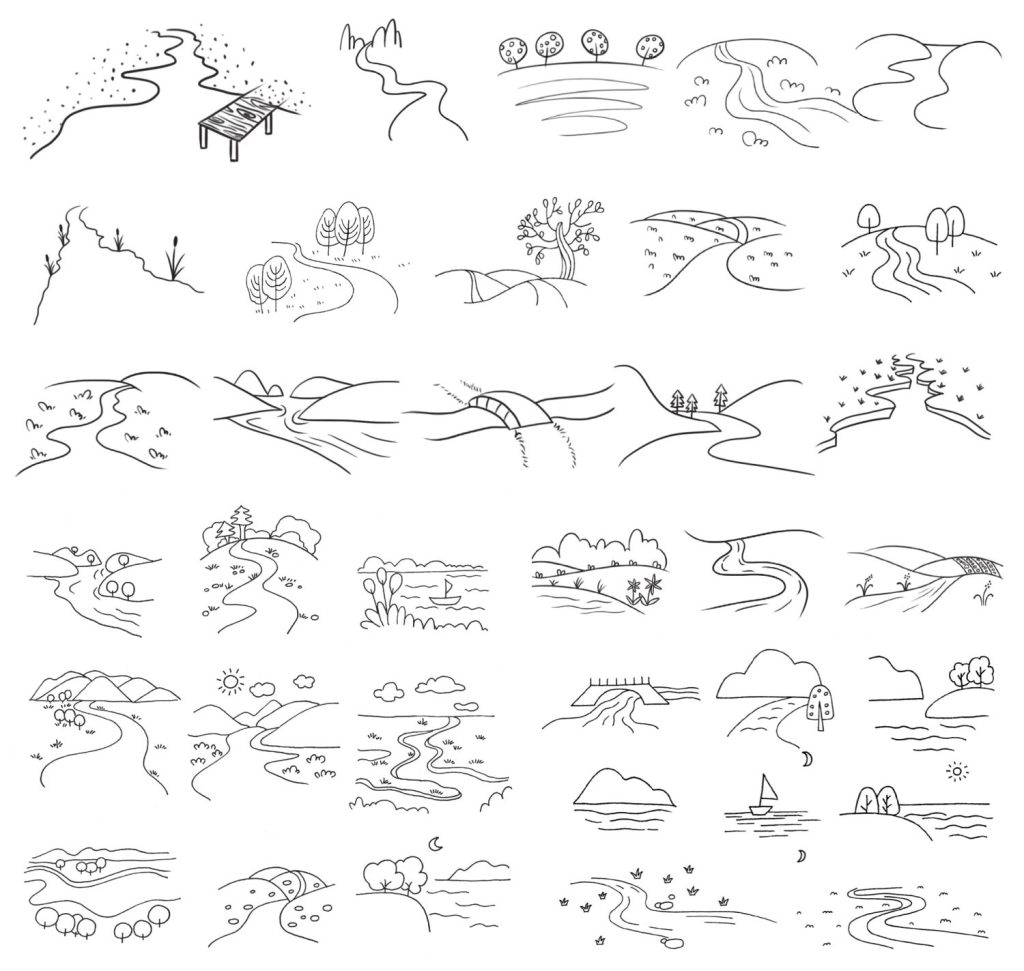河流简笔画
