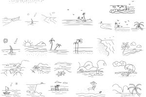 海边简笔画