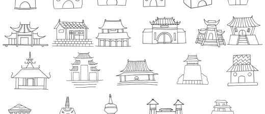 古代建筑简笔画
