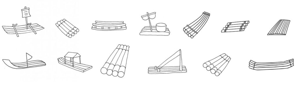 竹筏简笔画