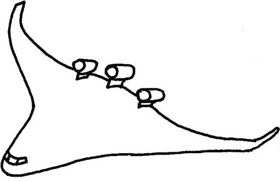 隐形飞机简笔画
