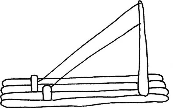 竹筏简笔画