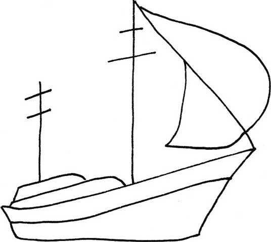 帆船简笔画