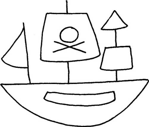 海盗船简笔画