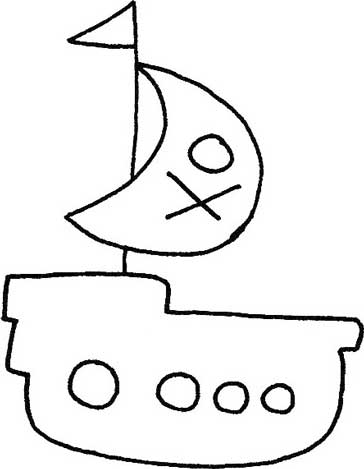 海盗船简笔画