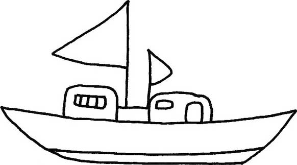 游艇简笔画
