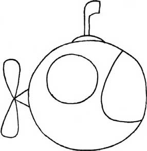 潜水艇简笔画