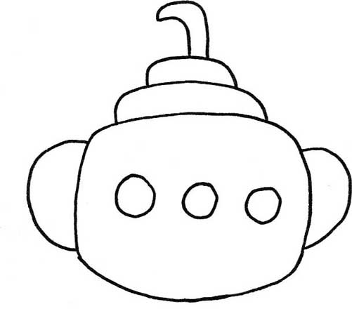 潜水艇简笔画