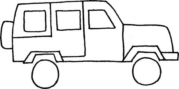 越野车简笔画