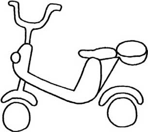 电动自行车简笔画