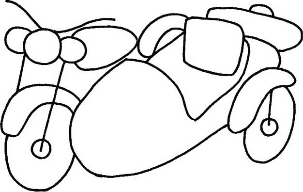 侧三轮摩托车简笔画